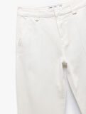 Nervürlü Yüksek Bel Düz Katlı Paça Denim Pantolon - Straight Fit Jean
