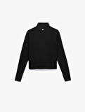 Slim Fit Dik Yaka Uzun Kollu Fermuarlı Spor Sweatshirt