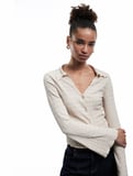 Bürümcük Kumaş Slim Fit Düğmeli Ekstra Uzun İspanyol Kollu Gömlek