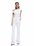 Bürümcük Kolsuz Slim Fit Asimetrik Bluz