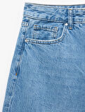 Rahat Kesim Normal Bel Düğmeli Pamuklu Balon Jean Pantolon - Balloon Fit Jean