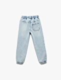 Beli Bağcıklı Cepli Pamuklu Denim Jogger Pantolon