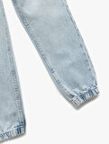 Beli Bağcıklı Cepli Pamuklu Denim Jogger Pantolon