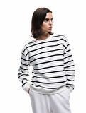 Üç İplik Şardonlu Uzun Kollu Bisiklet Yaka Sweatshirt