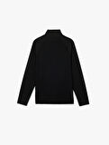 Uzun Reglan Kollu Dik Yaka Yarım Fermuarlı Spor Sweatshirt