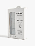 Lastik Detaylı Pamuklu 3'lü Boxer Seti