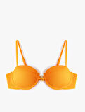 Çıkarılabilir Askılı Dokulu Balenli Straplez Bikini Üst