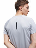Kısa Kollu Bisiklet Yaka Reglan Kol Arkası Baskılı Slim Fit Spor Tişört