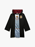 Harry Potter Kostüm Elbise Lisanslı Kapşonlu Baskı Detaylı Uzun Kollu