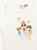 Lisanslı Powerpuff Girls Baskkılı Kolsuz Bisiklet Yaka Atlet