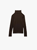 Slim Fit Balıkçı Yaka Uzun Kollu Tişört