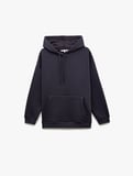 Üç İplik Şardonlu Kanguru Cepli Basic Kapüşonlu Sweatshirt