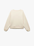 Üç İplik Şardonlu Dikiş Detaylı Bisiklet Yaka Oversize Sweatshirt