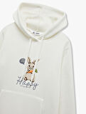 Üç İplik Şardonlu Nakış Detaylı Kanguru Cepli Kapüşonlu Sweatshirt