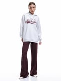 Şardonlu Kapüşonlu Baskılı Oversize Sweatshirt