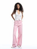 Bol Kalıp Geniş Paça Cepli Denim Pantolon - Loose Straight Fit Jean