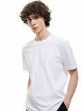 Pamuklu Kısa Kollu Bisiklet Yaka Basic Slim Fit Tişört