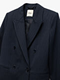 Cepli Uzun Kollu Kruvaze Blazer Ceket
