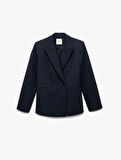 Cepli Uzun Kollu Kruvaze Blazer Ceket