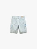 Oversize Pamuklu Cep Detaylı Bermuda Kargo Jean Şort