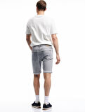 Normal Bel Pamuklu Slim Fit Jean Şort