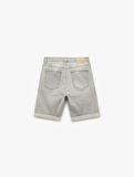 Normal Bel Pamuklu Slim Fit Jean Şort