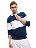Uzun Kollu Şardonlu Renk Bloklu Polo Yaka Lisanslı Yale Sweatshirt