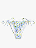 Bağlamalı Fırfırlı Limon Baskılı Pötikareli Bikini Altı