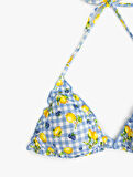 Pötikareli Limon Baskılı Üçgen Bikini Üstü