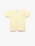 Pamuklu Kısa Kollu Bisiklet Yaka Çizgili Tişört