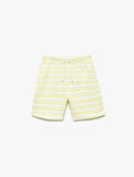Pamuklu Beli Bağlamalı Çizgili Şort