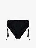 Astarlı Yüksek Bel Yanları Büzgülü İpli Bikini Altı