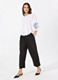 Koton Normal Bel Regular Fit Siyah Kadın Pantolon 5SAL40058MW