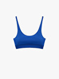 U Yaka Kaplı Renk Kontrastlı Slim Fit Sporcu Sütyeni