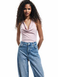 Degaje Yaka Slim Fit Kolsuz Çıtçıtlı Body