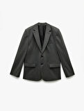 Viskon Karışımlı Uzun Kollu Blazer Ceket