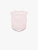 Bisiklet Yaka Korse Detaylı Slim Fit Kolsuz Crop Tişört