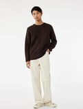 Uzun Kollu Pamuklu Bisiklet Yaka Basic Sweatshirt