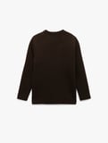 Uzun Kollu Pamuklu Bisiklet Yaka Basic Sweatshirt