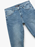 Normal Bel Cep Detaylı Pamuklu Slim Fit Jean Pantolon - Brad Jean