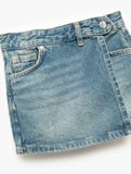 Cep Detaylı Pamuklu Denim Şort Etek