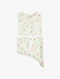 Kısa Kollu Bisiklet Yaka Çiçekli Şortlu Pijama Takımı