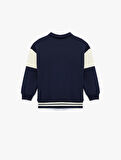 Şardonlu Uzun Kollu Fermuar Detaylı Polo Yaka Sweatshirt