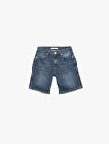 Normal Bel Pamuklu Bermuda Oversize Jean Şort