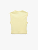 Pamuklu Kolsuz Bisiklet Yaka Fitilli Slim Fit Crop Atlet