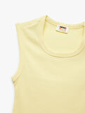 Pamuklu Kolsuz Bisiklet Yaka Fitilli Slim Fit Crop Atlet