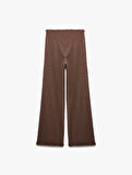 Beli Bağcıklı Rahat Kalıp Geniş Paça Pantolon Bürümcük