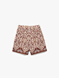 Koton X Melis Ağazat - Viskon Kumaş Cepli Etnik Desenli Mini Şort