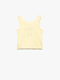 Bisiklet Yaka Kolsuz Slim Fit Limon Baskılı Crop Atlet