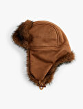 Süet Görünümlü Suni Kürk Ushanka